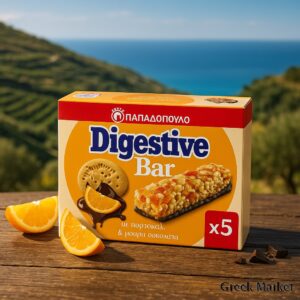 Baton Papadopoulou Digestive Bar cu portocale și ciocolată 5*28g