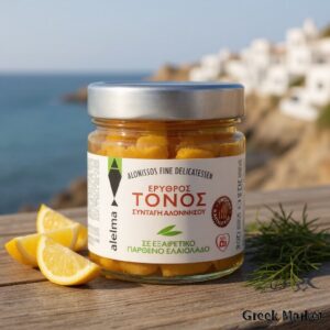 Bucati de ton alb grecesc de Alonissos Alalunga , afumat in ulei de masline (212gr)