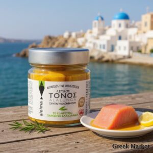Bucati de ton alb grecesc de Alonissos Alalunga in ulei de masline (212 gr)