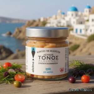 Bucati de ton alb grecesc de Alonissos Alalunga in suc propriu (212gr)