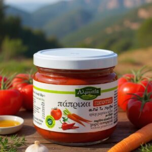 Pasta de rosii usor picanta cu morcov si patrunjel 300g
